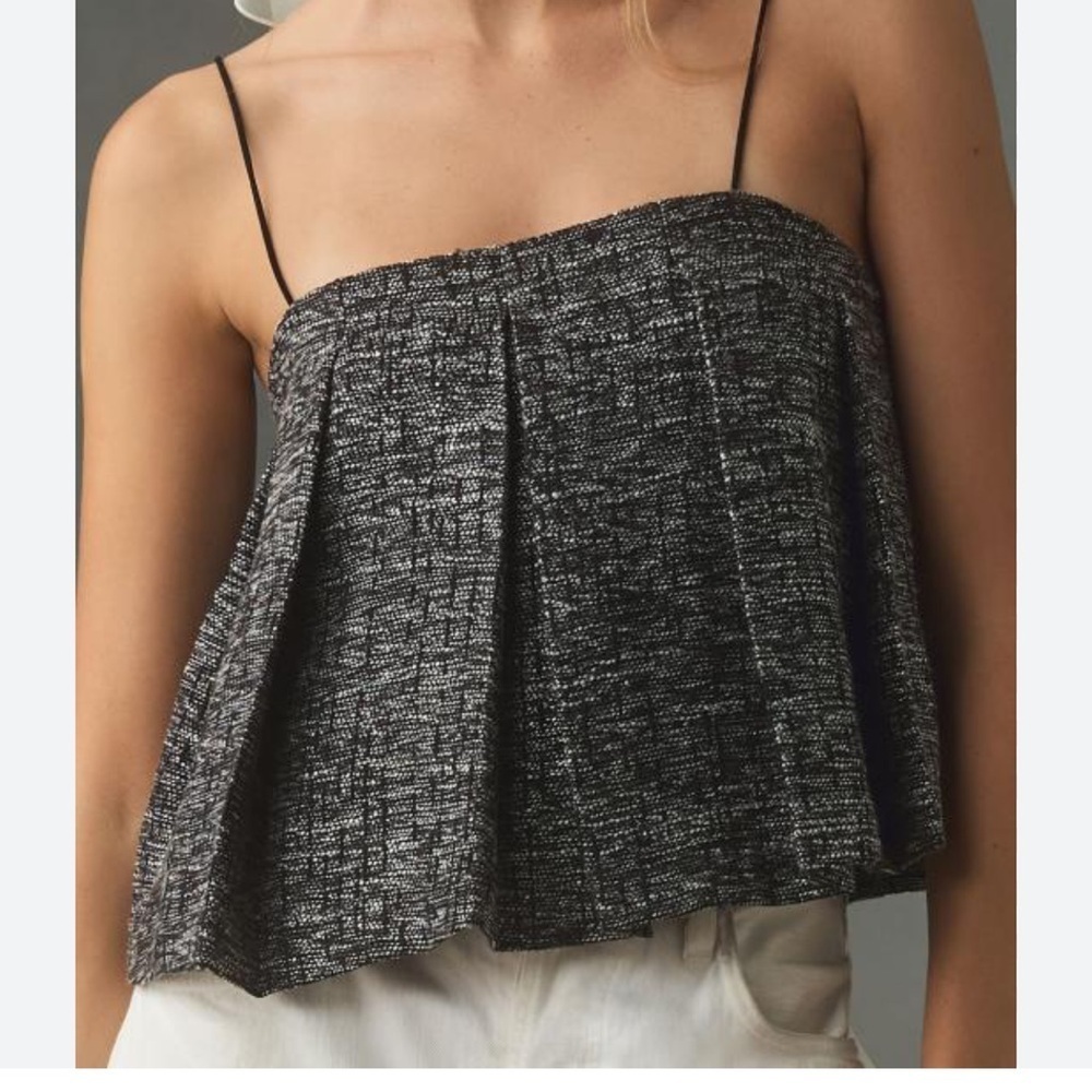 Sunday in Brooklyn Textured Black and White Camisole